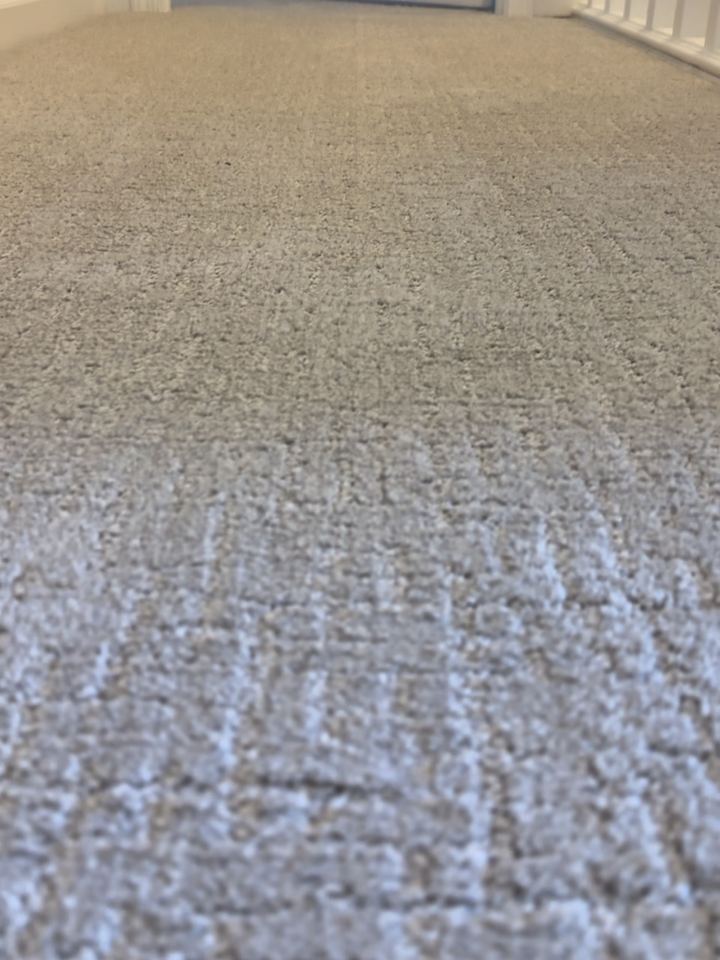 Patterned carpet matched across the seam, Carmel