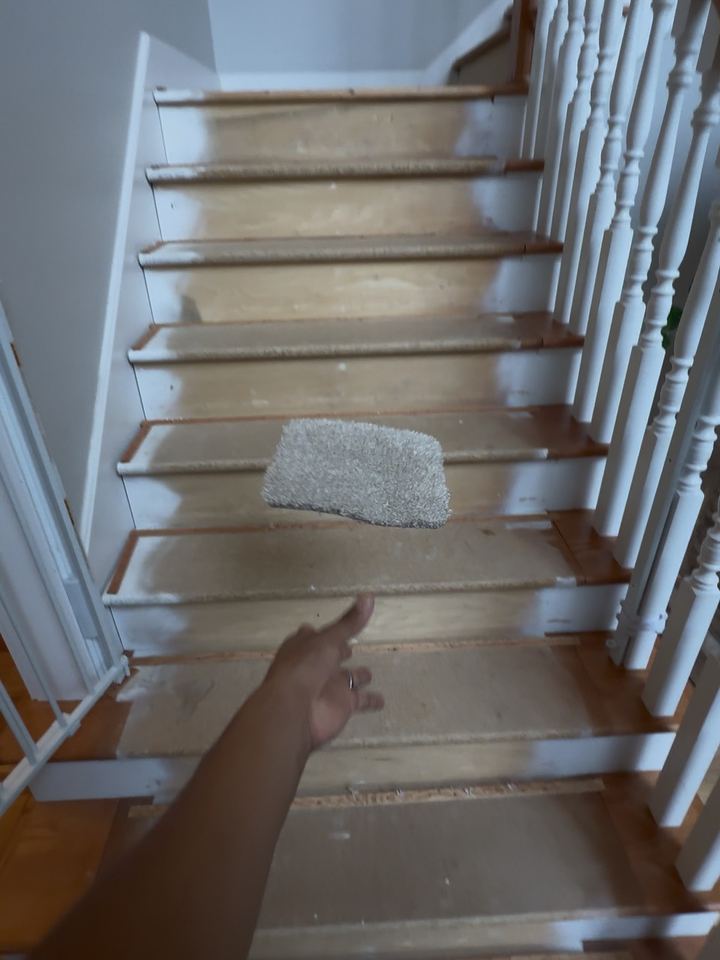 Before: Carmel staircase stripped to the treads