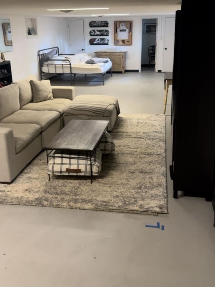 Before: a curling shag rug in a Carmel basement