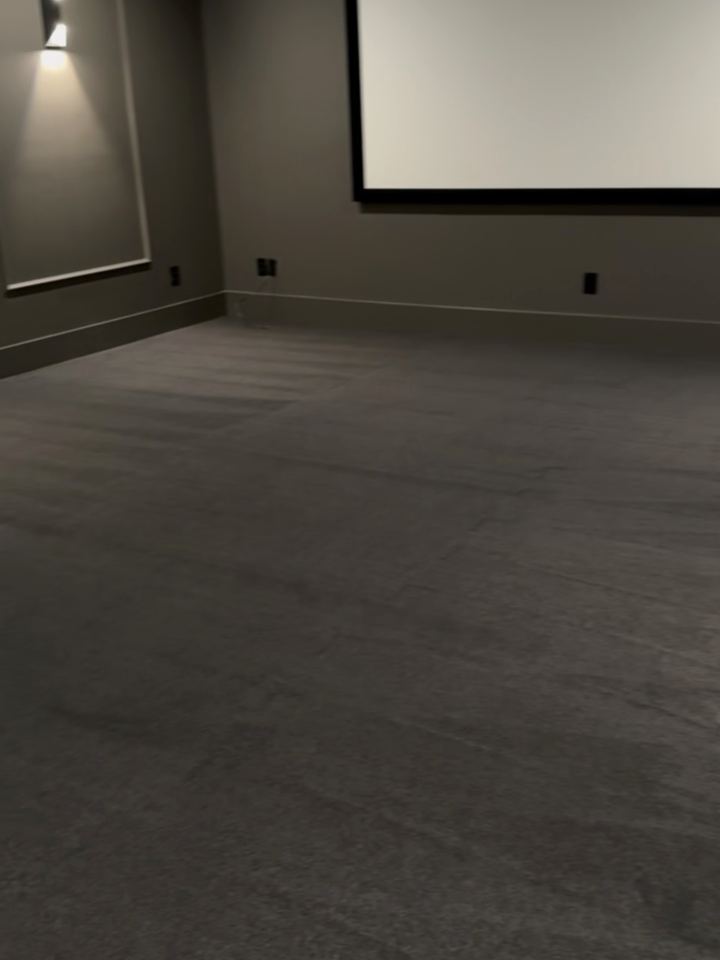 Dark carpet in a Westfield home theater
